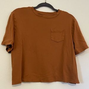 Rust Crop Top with Pocket